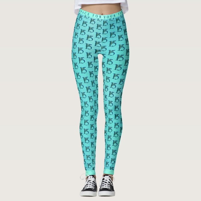 15-årsjubileum Påfågelsfjädrar Leggings (Framsida)