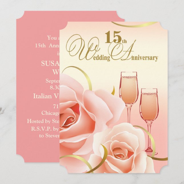 15-årsjubileumsparty-inbjudningar inbjudningar (Fram/baksida)