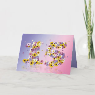 15-årskort med brev i blomsterodling kort