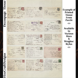 15 Authentic Vintage Postcard Backs ET2F Decoupage