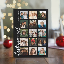 15 bästa fotoår, men HYN-minimalt svart Julkort