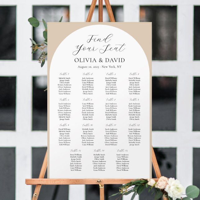 15 Bord Beige Arch Hitta ditt sittplatsschema Poster (Skapare uppladdad)