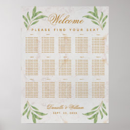 15 Bord Placeringsplan Grönska Löv  Poster