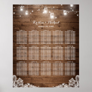 15 Bord Rustic String Ljus Sittdiagram Poster