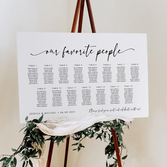 15 Bord Vår Favoritpersoner Placeringsplan Poster (Skapare uppladdad)