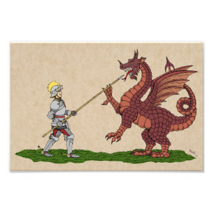 15:e århundradet Saint George och Dragon Fototryck