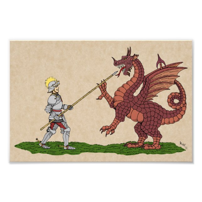 15:e århundradet Saint George och Dragon Fototryck (Framsidan)