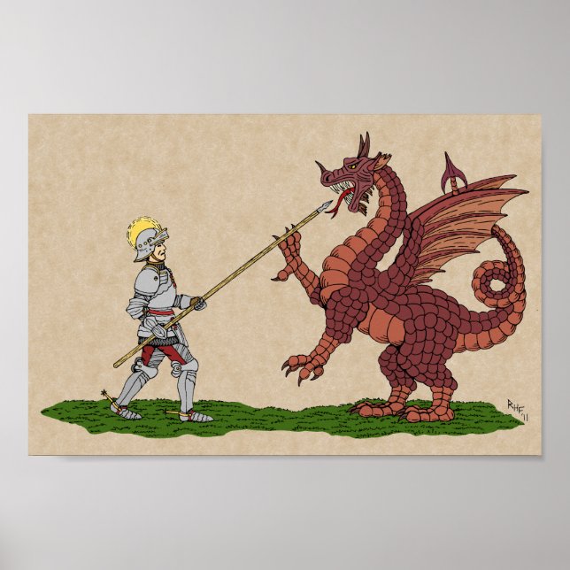 15:e århundradet Saint George och Dragon Poster (Framsidan)