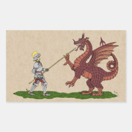15:e århundradet Saint George och Dragon Rektangulärt Klistermärke