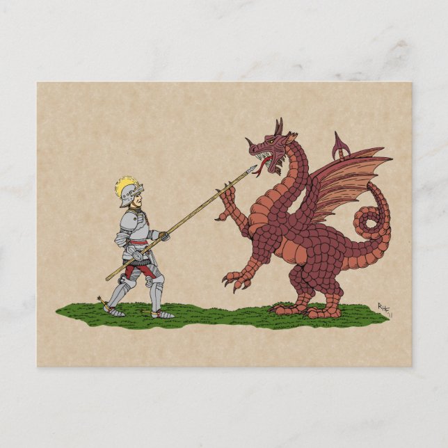 15:e århundradet Saint George och Dragon Vykort (Framsida)