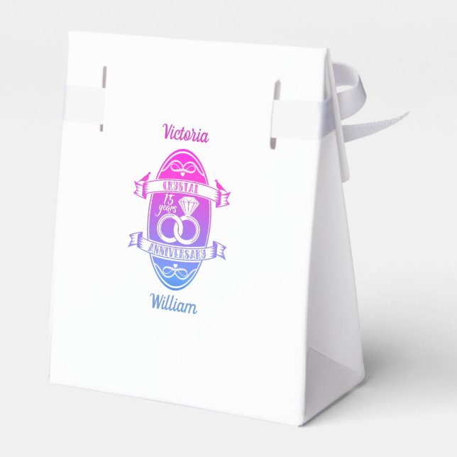 15:e årsdagen för traditionella kristaller i bröll presentaskar (Baksidan Sidan)