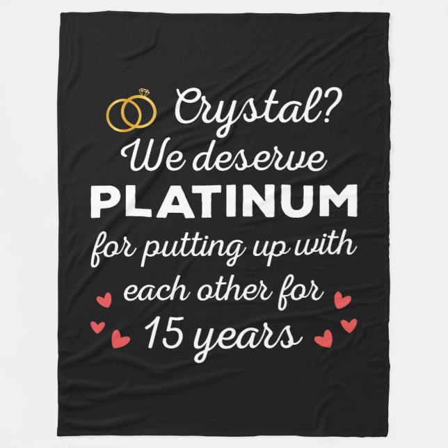 15:e Bröllop-årsdagen I - Crystal Funny Couple Fleecefilt (Framsidan)