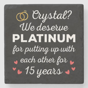 15:e Bröllop-årsdagen I - Crystal Funny Couple Stenunderlägg