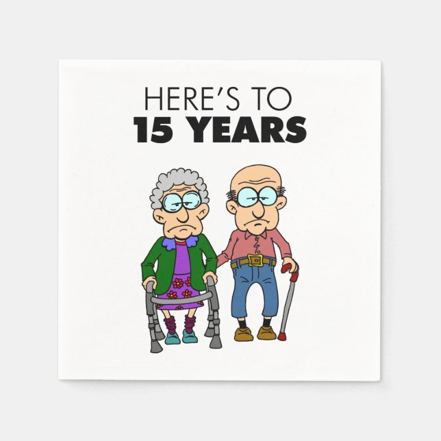 15:e Bröllop-årsdagen Pappersservett (Framsidan)