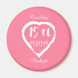 15:e Bröllop-årsdagen traditionella kristaller Magnet