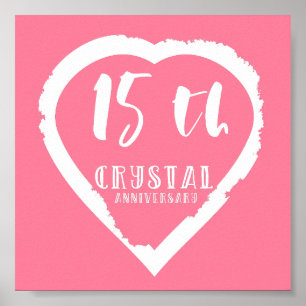 15:e Bröllop-årsdagen traditionella kristaller Poster
