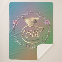 15:e Crystal Bröllop-årsdagen Sherpa Blanket