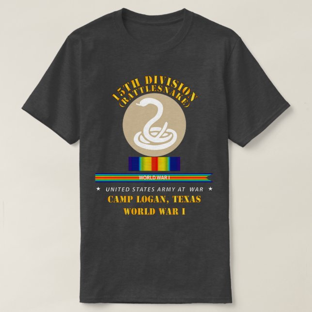 15:e divisionen Rattlesnake Camp Logan Tx WWI T Shirt (Design framsida)