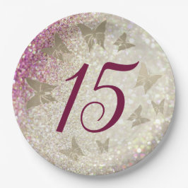15:e födelsedag Glitter Rosa