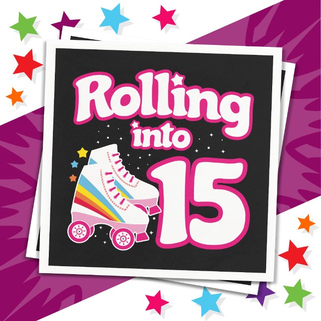 15:e födelsedag Roller Skatt 15 år gammalt skat Pappersservett (Skapare uppladdad)