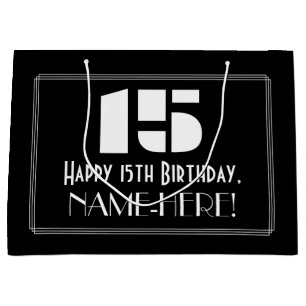 15:e födelsedagen ~ Art Deco Inspired Titta "15" +