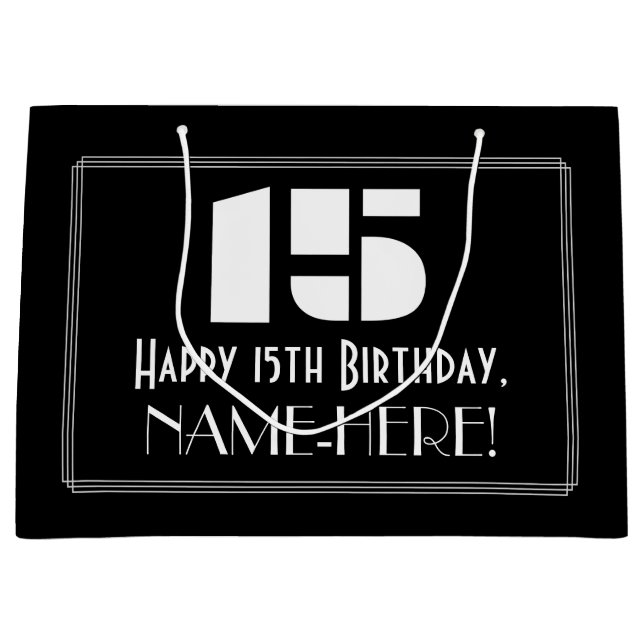 15:e födelsedagen ~ Art Deco Inspired Titta "15" + (Framsidan)