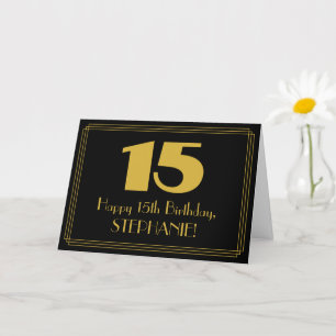 15:e födelsedagen: Art Deco Inspired Titta "15" oc Kort