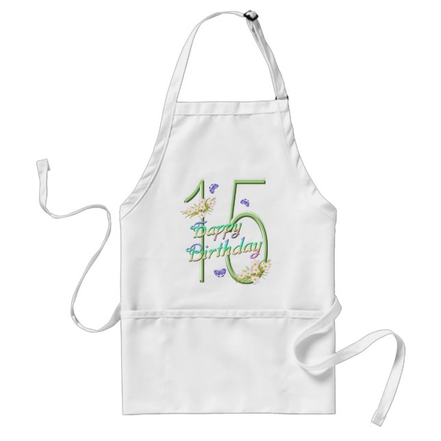 15:e födelsedagen-fjäril Garden Apron Förkläde (Framsidan)