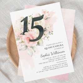 15:e födelsedagen Quinceanera Rustic Blommigt Vatt Inbjudningar