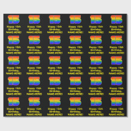 15:e födelsedagen: Roligt, färgstark regnbåge insp Presentpapper