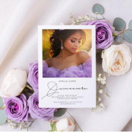 15:e födelsedagens Elegant - Quinceanera-fotoinbju Inbjudningar