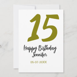 15:e födelsedagsefterfrågan - lägg till datum år g inbjudningar