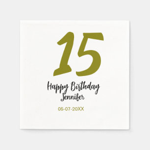 15:e födelsedagsefterfrågan - lägg till datum år g pappersservett