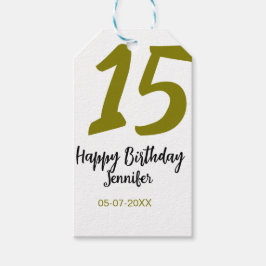 15:e födelsedagsefterfrågan - lägg till datum år g presentetikett