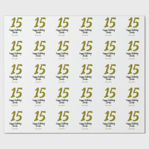 15:e födelsedagsefterfrågan - lägg till datum år g presentpapper