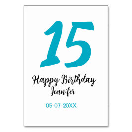 15:e födelsedagsefterfrågan - lägg till datumårlig bordsnummer