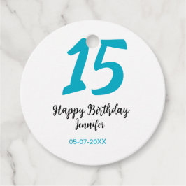 15:e födelsedagsefterfrågan - lägg till datumårlig gåvor etiketter