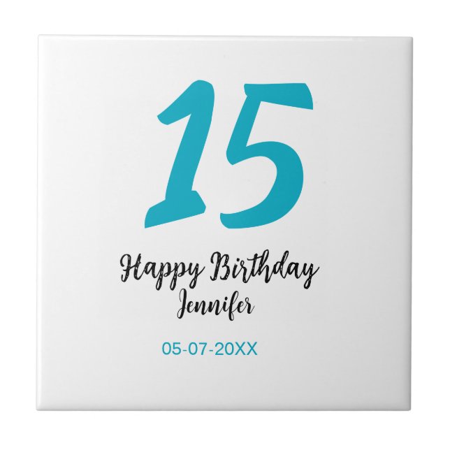 15:e födelsedagsefterfrågan - lägg till datumårlig kakelplatta (Framsidan)