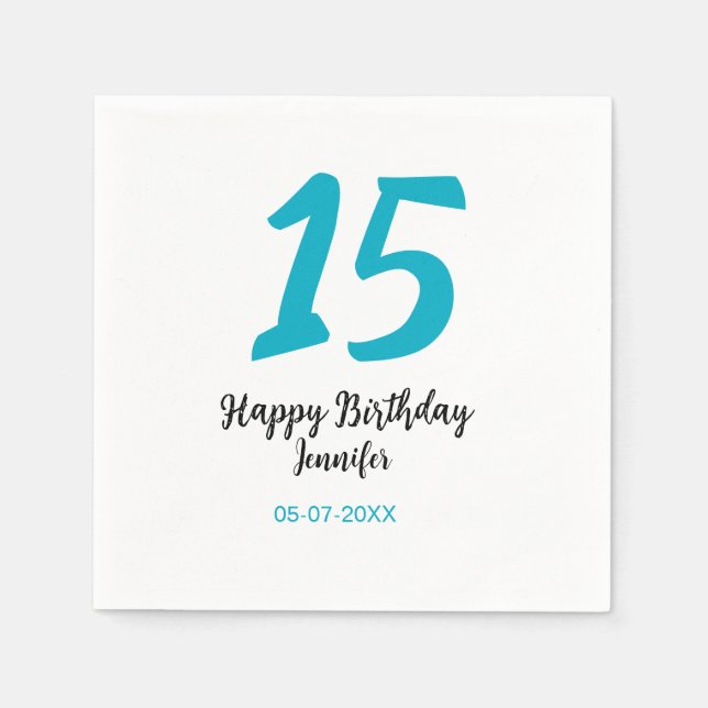 15:e födelsedagsefterfrågan - lägg till datumårlig pappersservett (Framsidan)