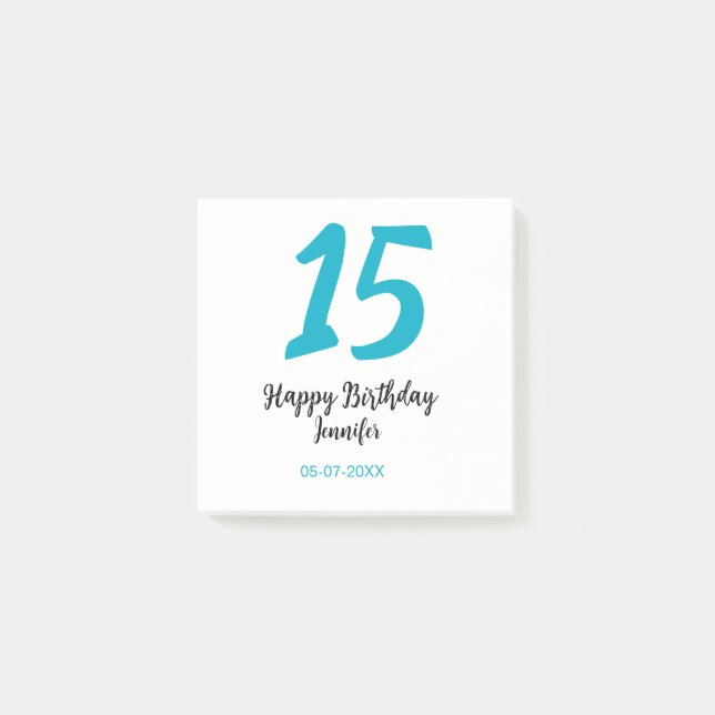 15:e födelsedagsefterfrågan - lägg till datumårlig post-it block (Framsida)