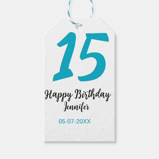 15:e födelsedagsefterfrågan - lägg till datumårlig presentetikett (Framsidan)