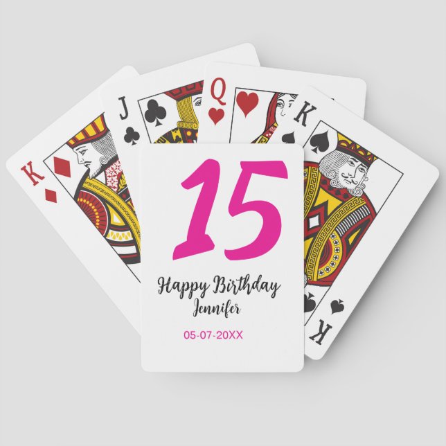 15:e födelsedagsefterfrågan - lägg till datumårste casinokort (Baksidan)