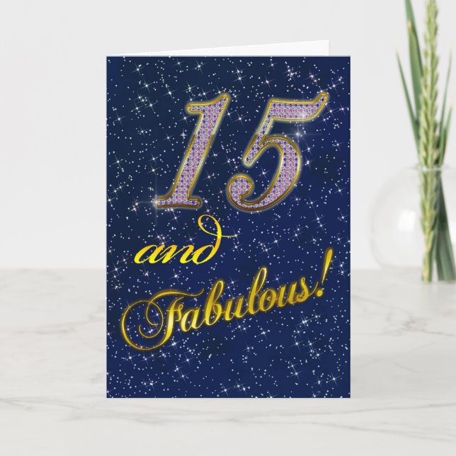 15:e Födelsedagsfest inbjudan (Framsida)