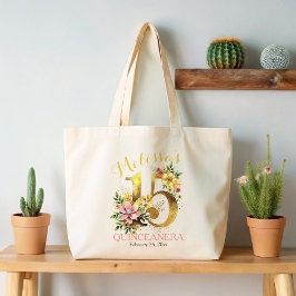 15:e Födelsedagsfestens Blommigt Jumbo Tygkasse