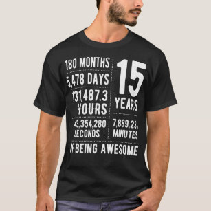 15:e födelsedagsidea för pojkar flickor - 15:e gam t shirt