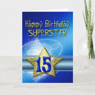 15:e födelsedagskort för Superstar Kort