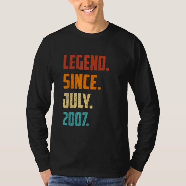 15:e födelsedagslätten sedan juli 2007 15 år gamma t shirt (Framsida)