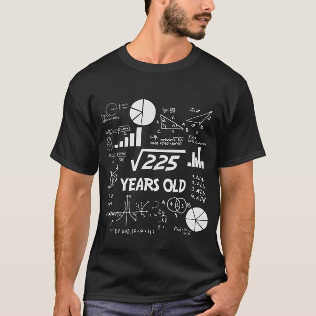 15:e födelsedagstorget, 225:e matematiken, 15:e år t shirt (Framsida)