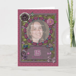 15:e fotokort för en födelsedag kort