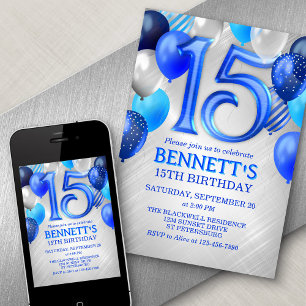 15:e inbjudan att Tonåring Boy Blue Birthday